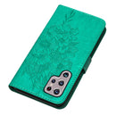 For Samsung Galaxy S22 Ultra 5G Embossed Butterfly Leather Phone Case with Holder & Card Slot & Wallet & Lanyard(Green)
