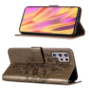 For Samsung Galaxy S22 Ultra 5G Embossed Butterfly Leather Phone Case with Holder & Card Slot & Wallet & Lanyard(Grey)