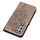 For Samsung Galaxy S22 Ultra 5G Embossed Butterfly Leather Phone Case with Holder & Card Slot & Wallet & Lanyard(Grey)