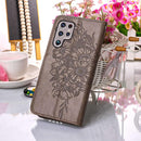 For Samsung Galaxy S22 Ultra 5G Embossed Butterfly Leather Phone Case with Holder & Card Slot & Wallet & Lanyard(Grey)