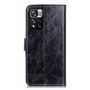 For Xiaomi Redmi Note 11 Pro / Redmi Note 11 Pro+ 5G / Mi 11i Retro Crazy Horse Texture Horizontal Flip Leather Phone Case with Holder & Card Slots & Photo Frame & Wallet(Black)
