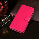 For Nokia C30 idewei Crazy Horse Texture Leather Phone Case with Holder & Card Slots & Wallet(Rose Red)