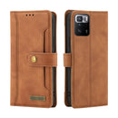 For Xiaomi Redmi Note 10 Pro 4G / Note 10 Pro Max Copper Buckle Horizontal Flip Leather Phone Case(Brown)