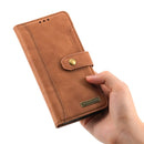 For Xiaomi Redmi Note 10 Pro 4G / Note 10 Pro Max Copper Buckle Horizontal Flip Leather Phone Case(Brown)