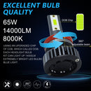 1 Pair F2 H11 DC9-23V / 24W / 8000K / 2500LM IP67 Car LED 3570 Lamp Beads Headlight(Ice Blue Light)