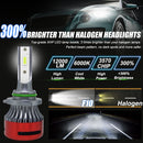 1 Pair F10 9006 DC9-23V / 24W / 2500LM / 6000K IP67 Car LED 3570 Lamp Beads Headlight(White Light)