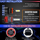 1 Pair F10 H11 DC9-23V / 24W / 2500LM / 6000K IP67 Car LED 3570 Lamp Beads Headlight(White Light)