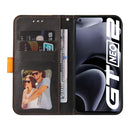 For OPPO Realme GT Neo2 Business Stitching-Color Horizontal Flip PU Leather Phone Case(Orange)