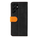 For Samsung Galaxy S22 UItra 5G Business Stitching-Color Horizontal Flip PU Leather Phone Case(Orange)
