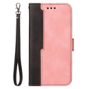 For Samsung Galaxy S22 UItra 5G Business Stitching-Color Horizontal Flip PU Leather Phone Case(Pink)