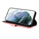 For Samsung Galaxy S22 UItra 5G Business Stitching-Color Horizontal Flip PU Leather Phone Case(Pink)