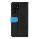 For Samsung Galaxy S22 UItra 5G Business Stitching-Color Horizontal Flip PU Leather Phone Case(Blue)