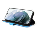 For Samsung Galaxy S22 UItra 5G Business Stitching-Color Horizontal Flip PU Leather Phone Case(Blue)