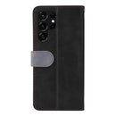 For Samsung Galaxy S22 UItra 5G Business Stitching-Color Horizontal Flip PU Leather Phone Case(Gray)