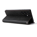 For Samsung Galaxy S22 UItra 5G Business Stitching-Color Horizontal Flip PU Leather Phone Case(Gray)