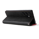 For Samsung Galaxy S22 UItra 5G Business Stitching-Color Horizontal Flip PU Leather Phone Case(Red)