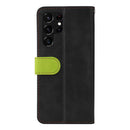 For Samsung Galaxy S22 UItra 5G Business Stitching-Color Horizontal Flip PU Leather Phone Case(Green)