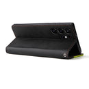 For Samsung Galaxy S22 UItra 5G Business Stitching-Color Horizontal Flip PU Leather Phone Case(Green)