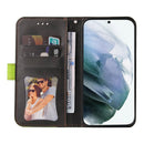 For Samsung Galaxy S22 UItra 5G Business Stitching-Color Horizontal Flip PU Leather Phone Case(Green)