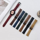 22mm Crazy Horse Texture Frosted Leather Strap Watch Band(Green)