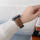 22mm Crazy Horse Texture Frosted Leather Strap Watch Band(Green)