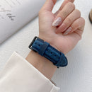 22mm Crazy Horse Texture Frosted Leather Strap Watch Band(Green)