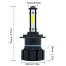 1 Pair V6 H7 DC9-36V / 22W / 2200LM / 6000K IP68 Car LED COB Lamp Beads Headlight
