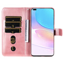 For Huawei nova 8i / Honor 50 Lite Calf Texture Zipper Horizontal Flip Leather Phone Case(Rose Gold)