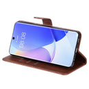 For Huawei nova 9 / Honor 50 5G Calf Texture Zipper Horizontal Flip Leather Phone Case(Brown)
