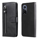 For Huawei nova 9 / Honor 50 5G Calf Texture Zipper Horizontal Flip Leather Phone Case(Black)