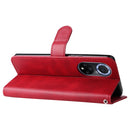 For Huawei nova 9 / Honor 50 5G Calf Texture Zipper Horizontal Flip Leather Phone Case(Red)