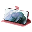 For Samsung Galaxy S22 Ultra 5G Calf Texture Zipper Horizontal Flip Leather Phone Case(Rose Gold)