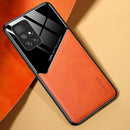For Xiaomi Redmi Note 11 Pro/11 Pro+ All-inclusive Leather + Organic Glass Protective Case with Metal Iron Sheet(Yellow)