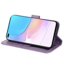 For Huawei nova 8i / Honor 50 Lite 7-petal Flowers Embossed Flip Leather Phone Case with Holder & Card Slots(Light Purple)