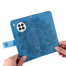 For Huawei nova 8i / Honor 50 Lite 7-petal Flowers Embossed Flip Leather Phone Case with Holder & Card Slots(Blue)