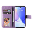 For Huawei nova 9 / Honor 50 7-petal Flowers Embossed Flip Leather Phone Case with Holder & Card Slots(Light Purple)