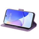 For Huawei nova 9 / Honor 50 7-petal Flowers Embossed Flip Leather Phone Case with Holder & Card Slots(Light Purple)