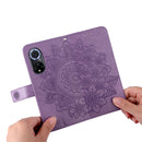 For Huawei nova 9 / Honor 50 7-petal Flowers Embossed Flip Leather Phone Case with Holder & Card Slots(Light Purple)