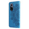 For Huawei nova 9 / Honor 50 7-petal Flowers Embossed Flip Leather Phone Case with Holder & Card Slots(Blue)