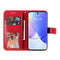 For Huawei nova 9 / Honor 50 7-petal Flowers Embossed Flip Leather Phone Case with Holder & Card Slots(Red)