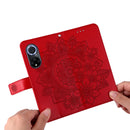 For Huawei nova 9 / Honor 50 7-petal Flowers Embossed Flip Leather Phone Case with Holder & Card Slots(Red)