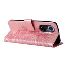 For Huawei nova 9 / Honor 50 7-petal Flowers Embossed Flip Leather Phone Case with Holder & Card Slots(Rose Gold)