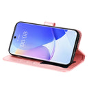 For Huawei nova 9 / Honor 50 7-petal Flowers Embossed Flip Leather Phone Case with Holder & Card Slots(Rose Gold)