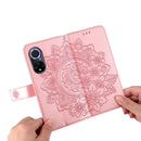 For Huawei nova 9 / Honor 50 7-petal Flowers Embossed Flip Leather Phone Case with Holder & Card Slots(Rose Gold)