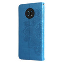 For Nokia G50 7-petal Flowers Embossed Flip Leather Phone Case with Holder & Card Slots(Blue)