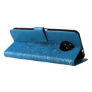 For Nokia G50 7-petal Flowers Embossed Flip Leather Phone Case with Holder & Card Slots(Blue)