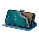 For Nokia G50 7-petal Flowers Embossed Flip Leather Phone Case with Holder & Card Slots(Blue)