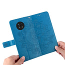 For Nokia G50 7-petal Flowers Embossed Flip Leather Phone Case with Holder & Card Slots(Blue)