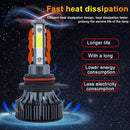 1 Pair V7 9012 DC9-36V / 22W / 2200LM / 6000K IP68 Car LED COB Lamp Beads Headlight(White Light)