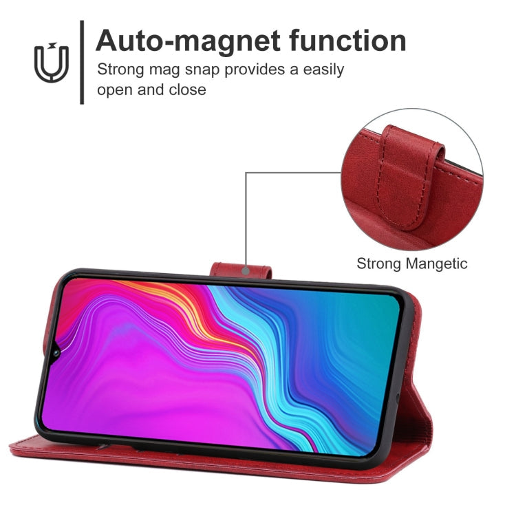 Leather Phone Case For Tecno Spark Go 2020(Red)